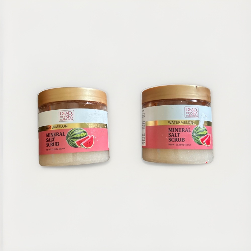 PACK OF 2-Dead Sea Collection WATERMELON Mineral Salt Scrub Aromatic Jar 23.28oz